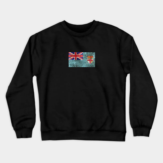 Vintage Aged and Scratched Fiji Flag Crewneck Sweatshirt by jeffbartels